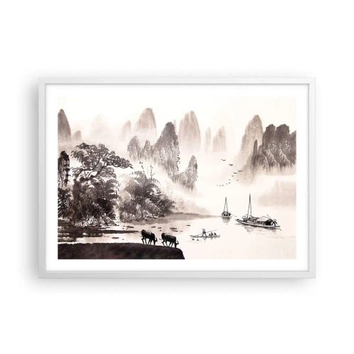 Poster in einem weißen Rahmen - Der exotische Alltag des Ostens - 70x50 cm