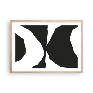 Poster in einem Rahmen aus heller Eiche - Positiv negativ - 70x50 cm