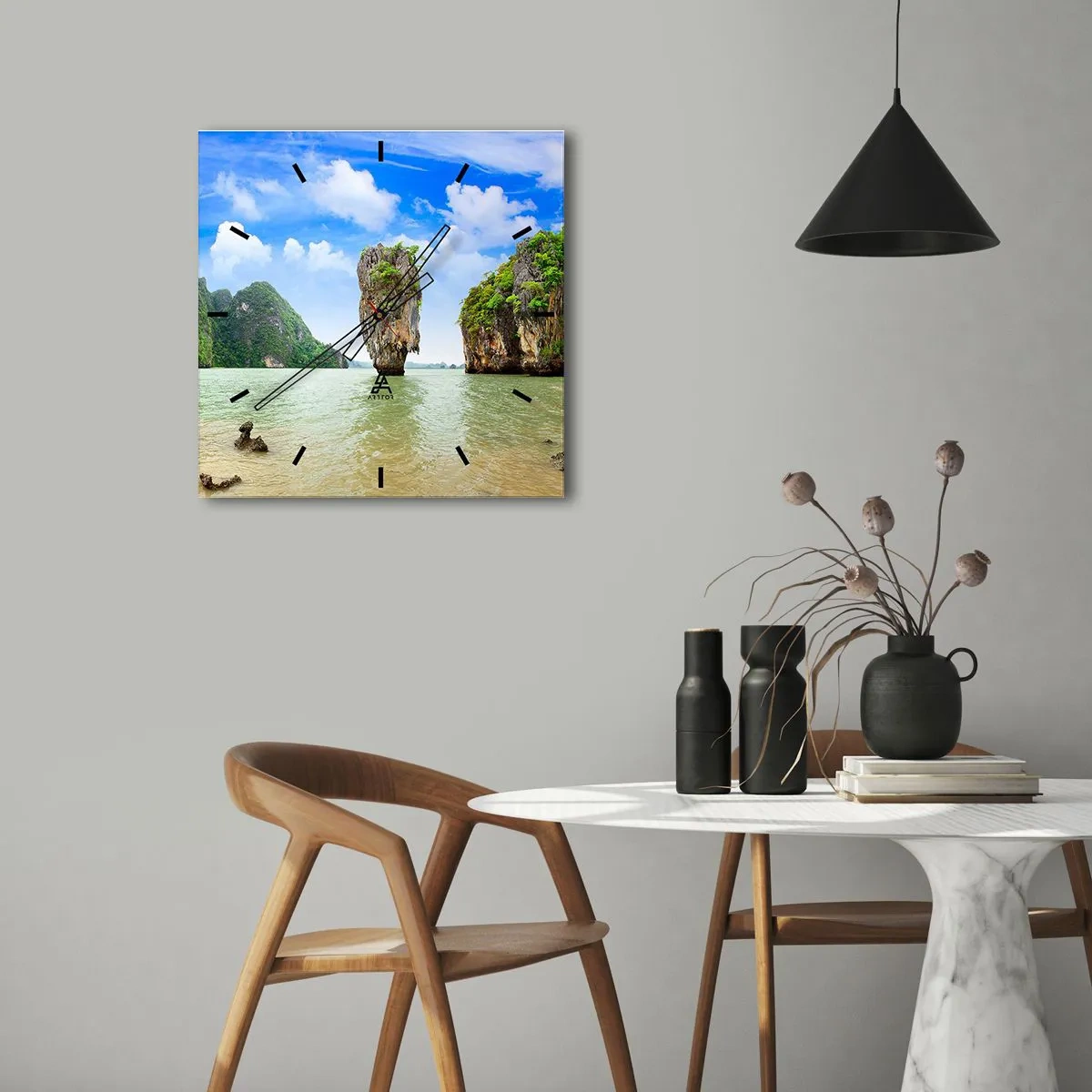 Wanduhr - Glasuhr - Felsige Wunder der Natur - 40x40 cm