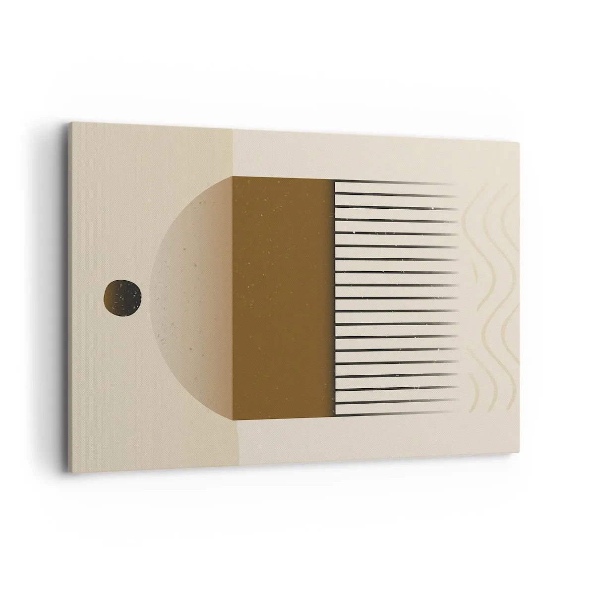 Bild auf Leinwand - Leinwandbild - Abstrakte geometrische Komposition in Beige- und Brauntönen - 100x70cm - Verschiedene Staaten - Moderne Wanddekoration für Wohnzimmer und Schlafzimmer ARTTOR