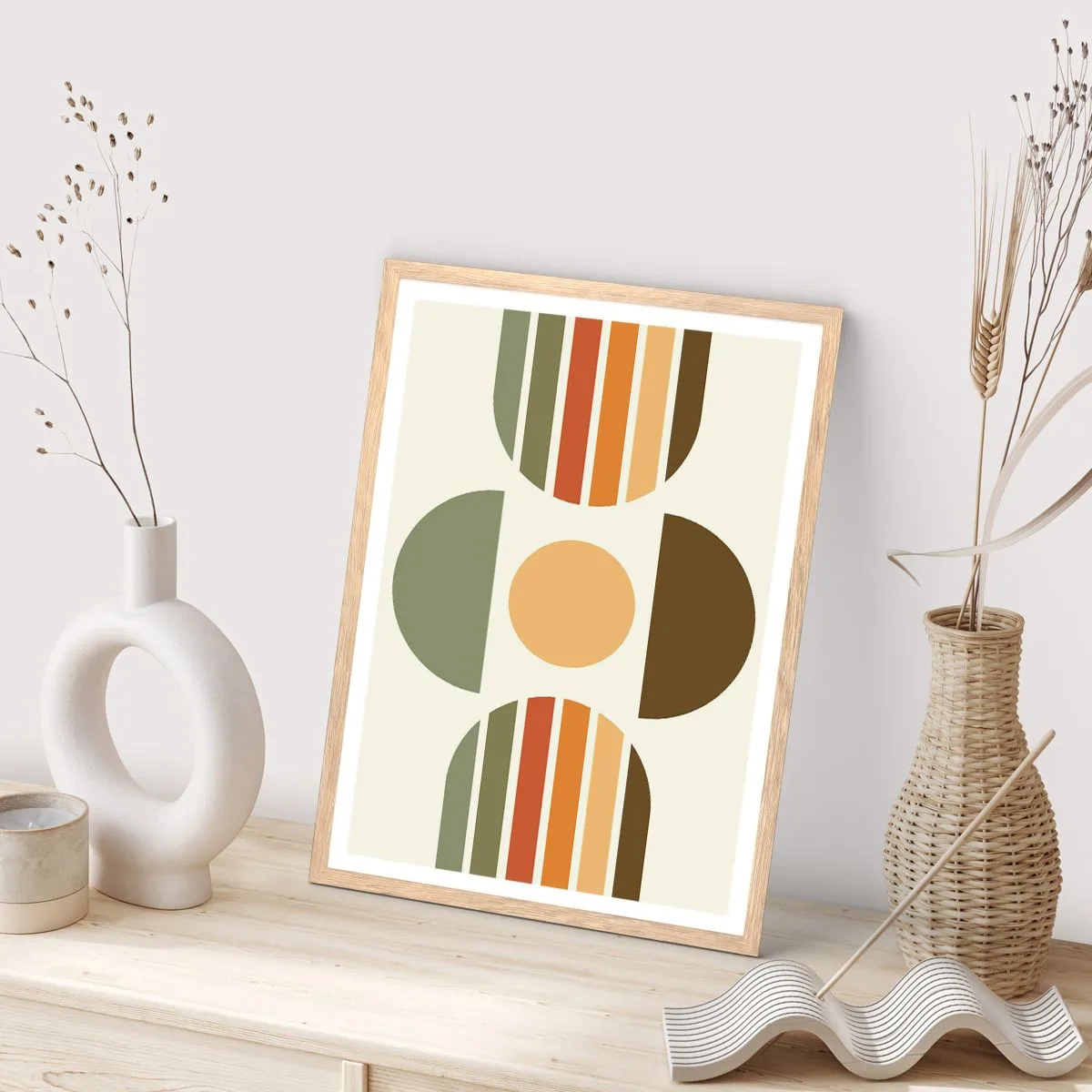 Poster in einem Rahmen aus heller Eiche - In Erdtönen - 70x100 cm