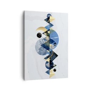 Bild auf Leinwand - Leinwandbild - Abstrakte geometrische Muster mit Bergmotiven - 50x70cm - Geometrische Landschaft - Moderne Wanddekoration für Wohnzimmer und Schlafzimmer ARTTOR