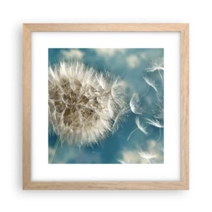 Poster in einem Rahmen aus heller Eiche - Engelsatem - 30x30 cm