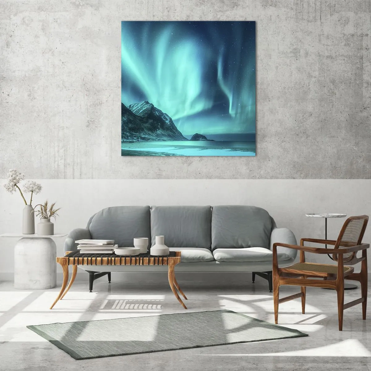 Glasbild - Bild auf glas - Wunder des Nordens - 30x30 cm