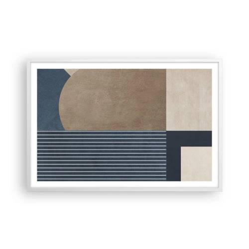 Poster in einem weißen Rahmen - Komposition aus Einfachheit und Rundheit - 91x61 cm