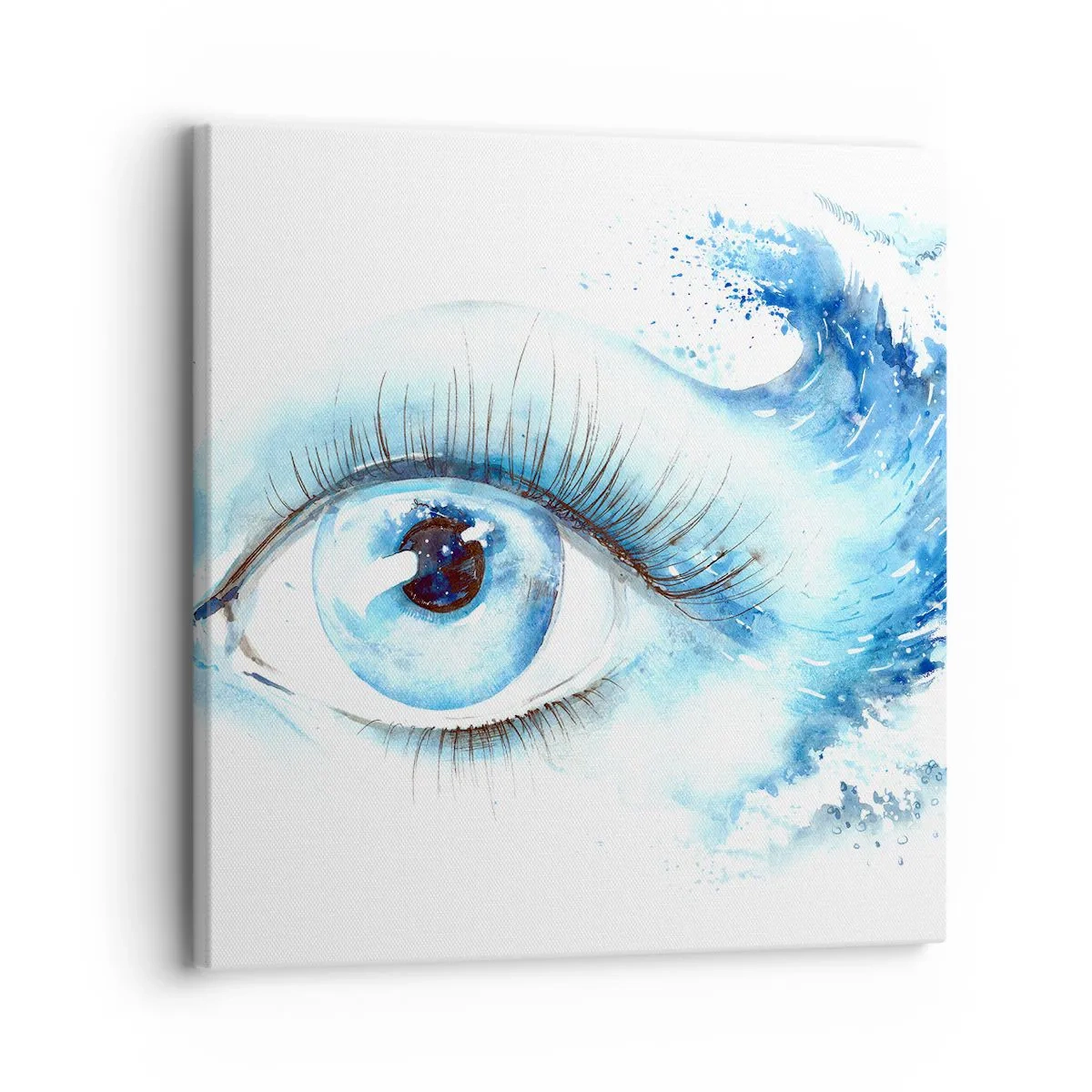 Bild auf Leinwand - Leinwandbild - Tauchen Sie ein in das Blau der Blicke - 30x30 cm