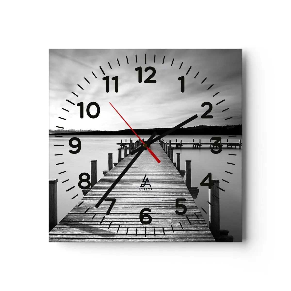 Wanduhr - Glasuhr - An der Wasserstelle - Ruhe - 40x40 cm