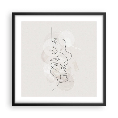 Poster in einem schwarzem Rahmen - Verstrickt in eine Umarmung - 50x50 cm