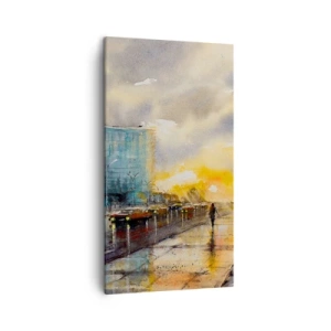 Bild auf Leinwand - Leinwandbild - Leben am Ufer - 45x80 cm