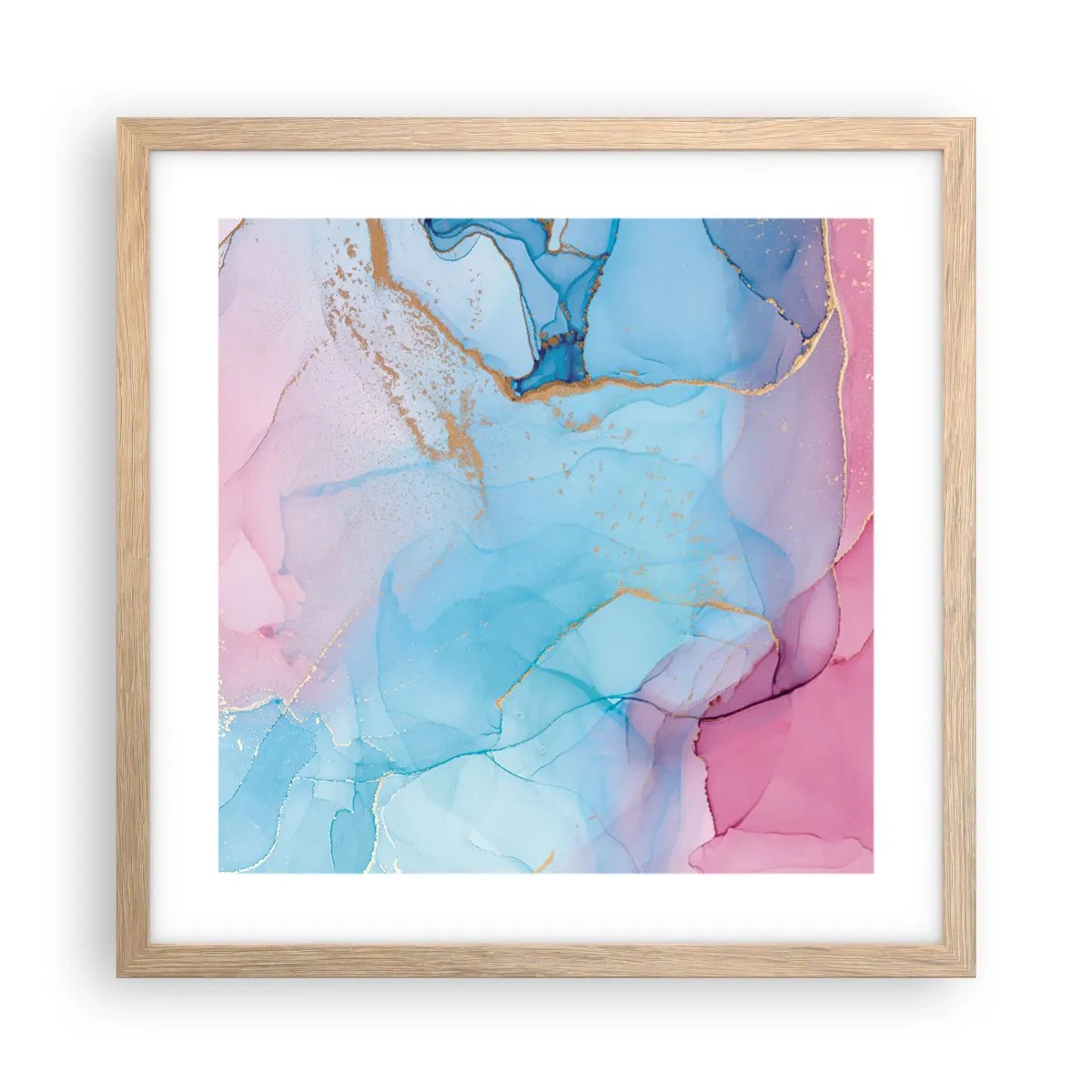 Poster in einem Rahmen aus heller Eiche - Begegnung und Durchdringung - 40x40 cm