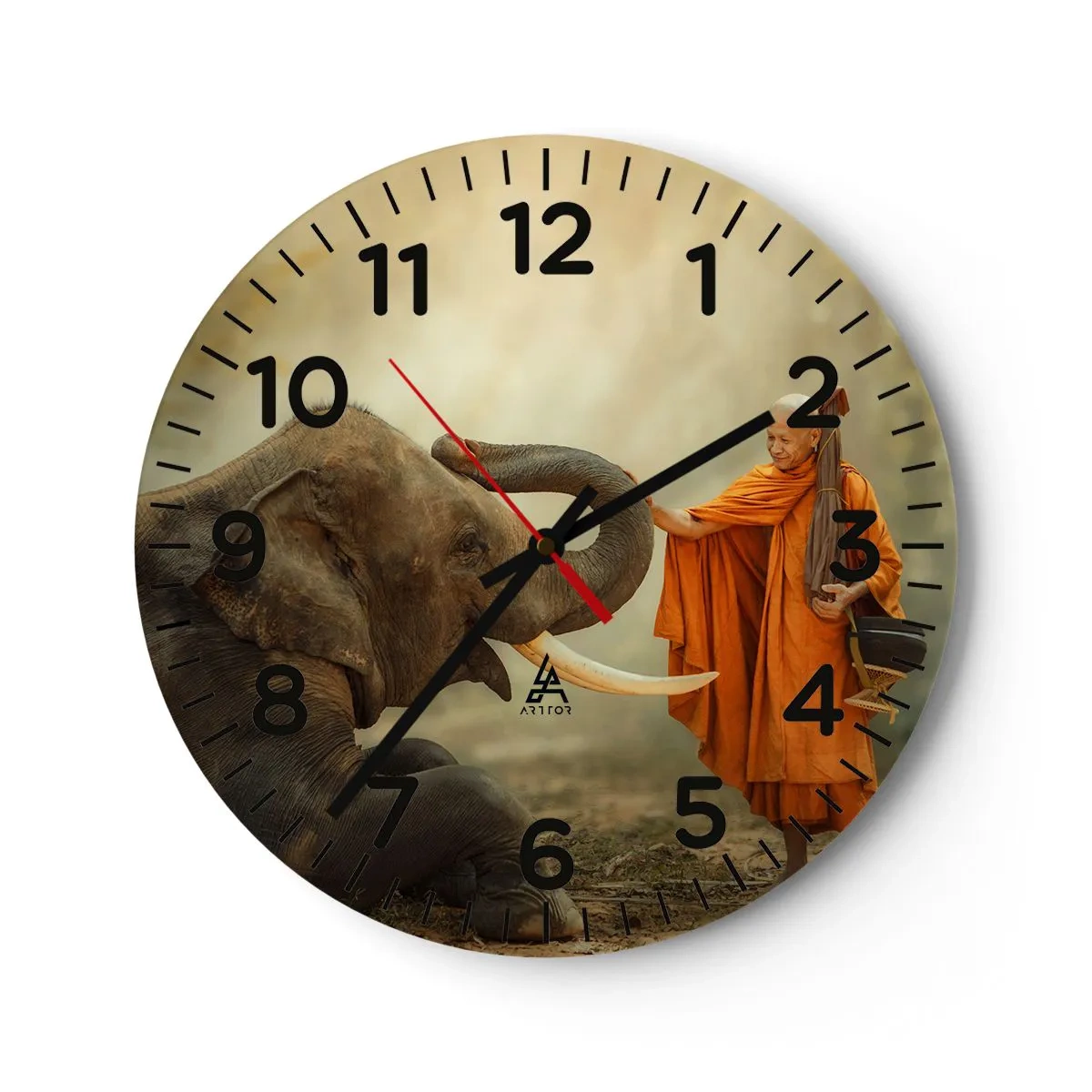 Wanduhr - Glasuhr - Treffen unterwegs - 30x30 cm