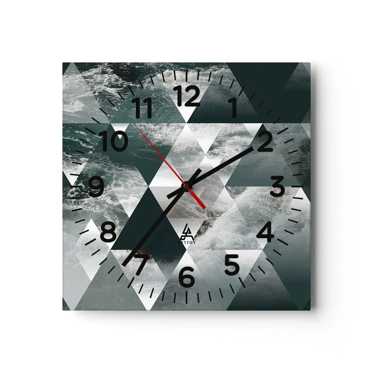 Wanduhr - Glasuhr - Kristallperspektive - 30x30 cm