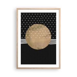 Poster in einem Rahmen aus heller Eiche - Komposition: Galaxienflagge - 50x70 cm