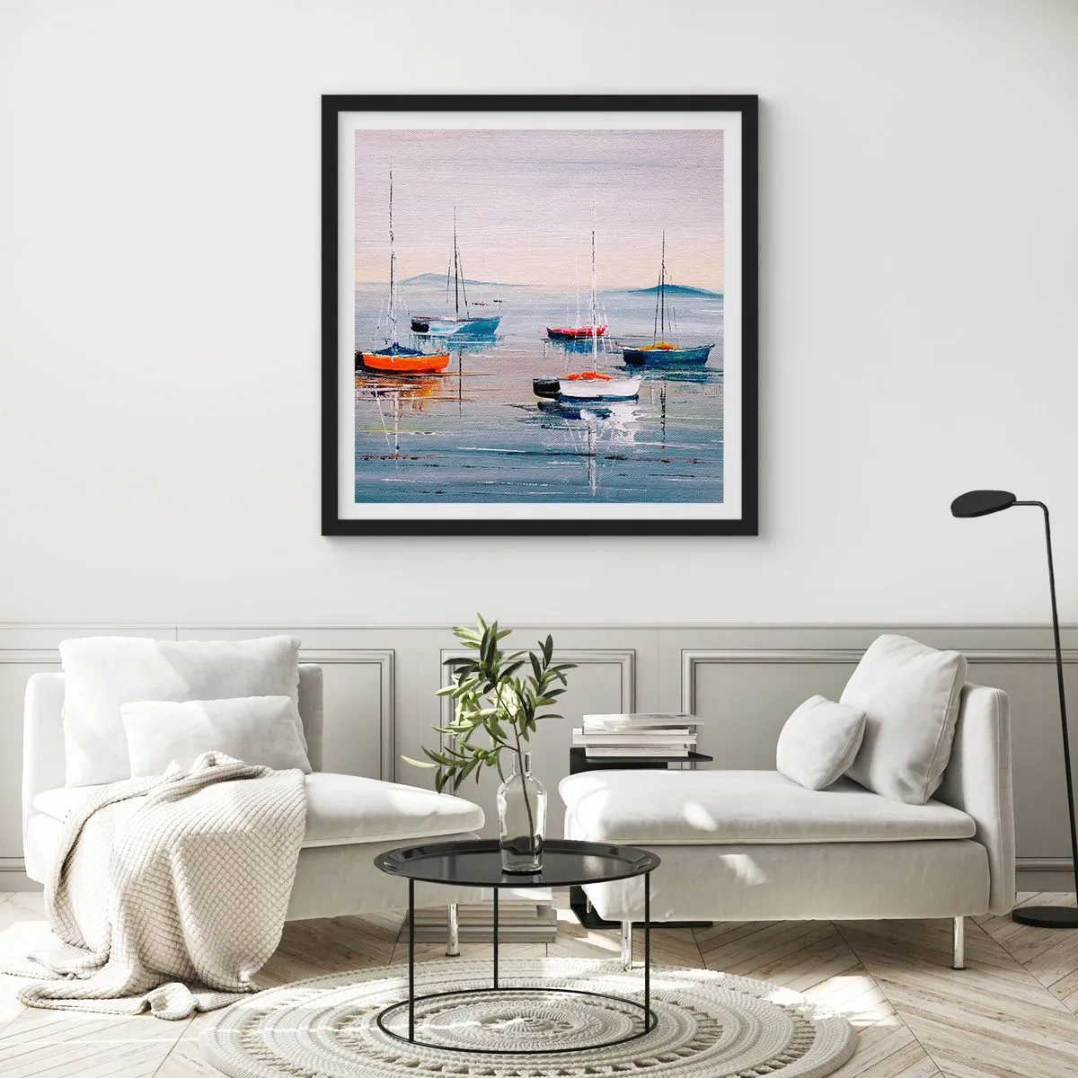 Poster in einem schwarzem Rahmen - Wohlverdiente Ruhe - 30x30 cm