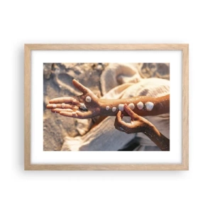 Poster in einem Rahmen aus heller Eiche - Schönheit an Ihren Fingerspitzen - 40x30 cm