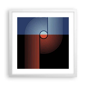 Poster in einem weißen Rahmen - In einer geometrischen Umarmung - 40x40 cm