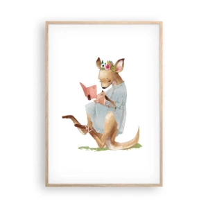 Poster in einem Rahmen aus heller Eiche - Lies mir vor Mama - 70x100 cm