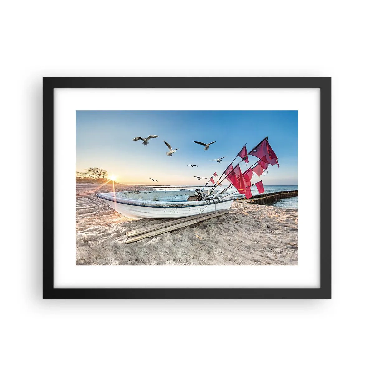 Poster in einem schwarzem Rahmen - Wohlverdiente Ruhe - 40x30 cm