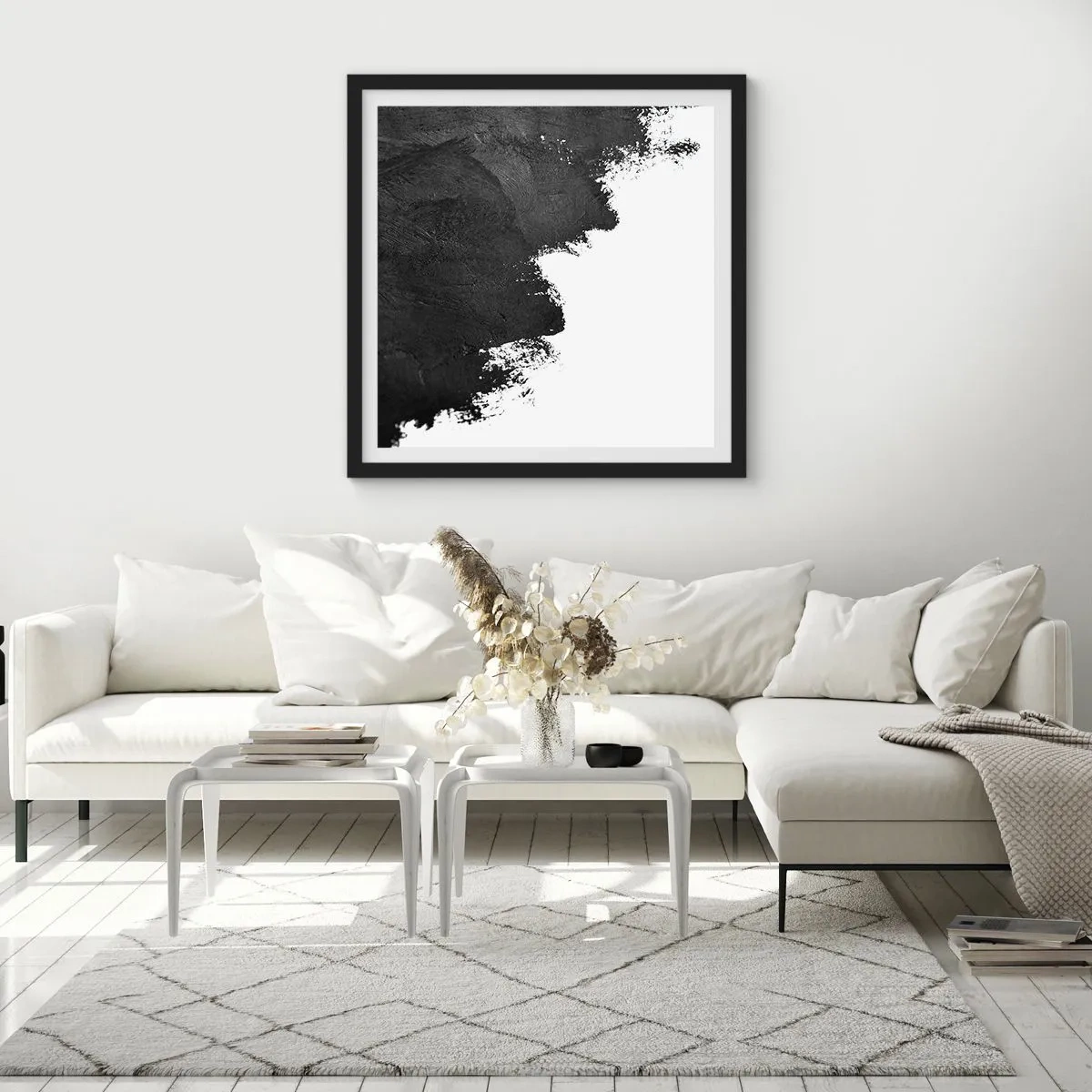 Poster in einem schwarzem Rahmen - Elemente: Erde - 40x40 cm