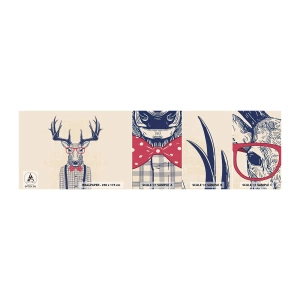 Fototapeten Muster Selbstklebend Deluxe Sticker - Eine lustige Extravaganz - Abstraktion, Reh, Hipster - 100x30 cm