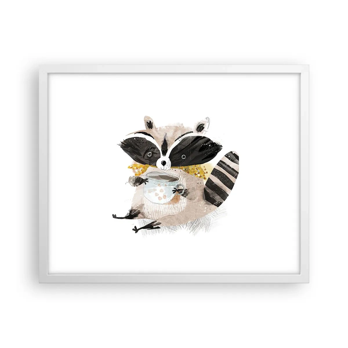 Poster in einem weißen Rahmen - Mein Freund der Waschbär - 50x40 cm