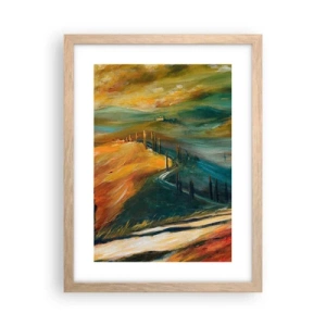 Poster in einem Rahmen aus heller Eiche - Toskanische Landschaft - 30x40 cm