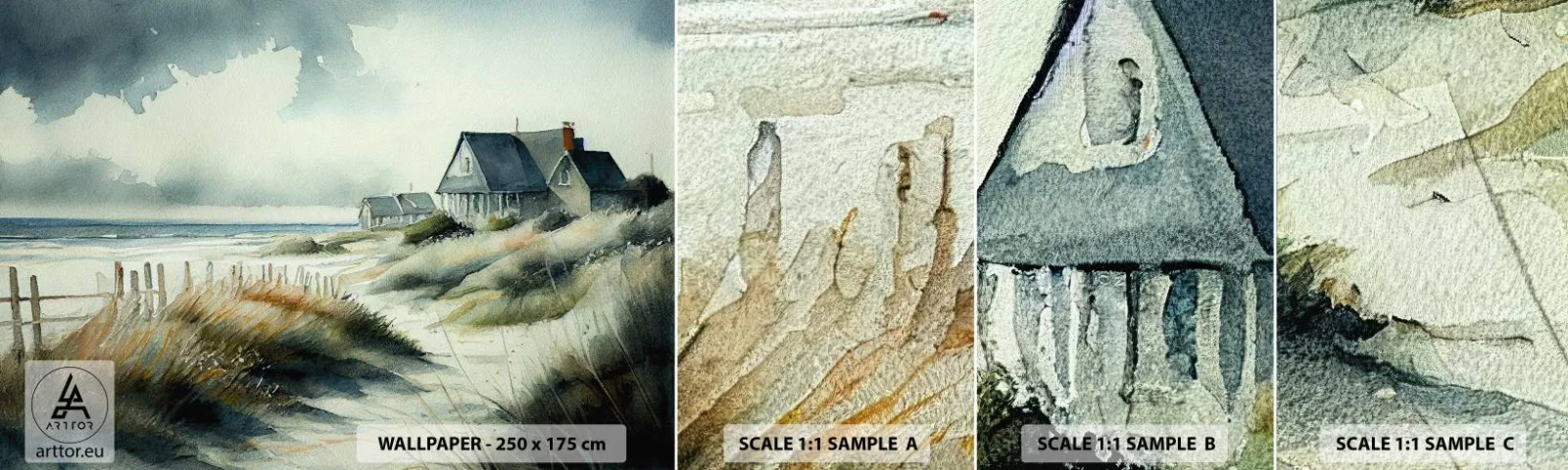 Fototapetenmuster Standard Eco - Abseits vom Trubel - Haus, Strand, Meer - 100x30 cm