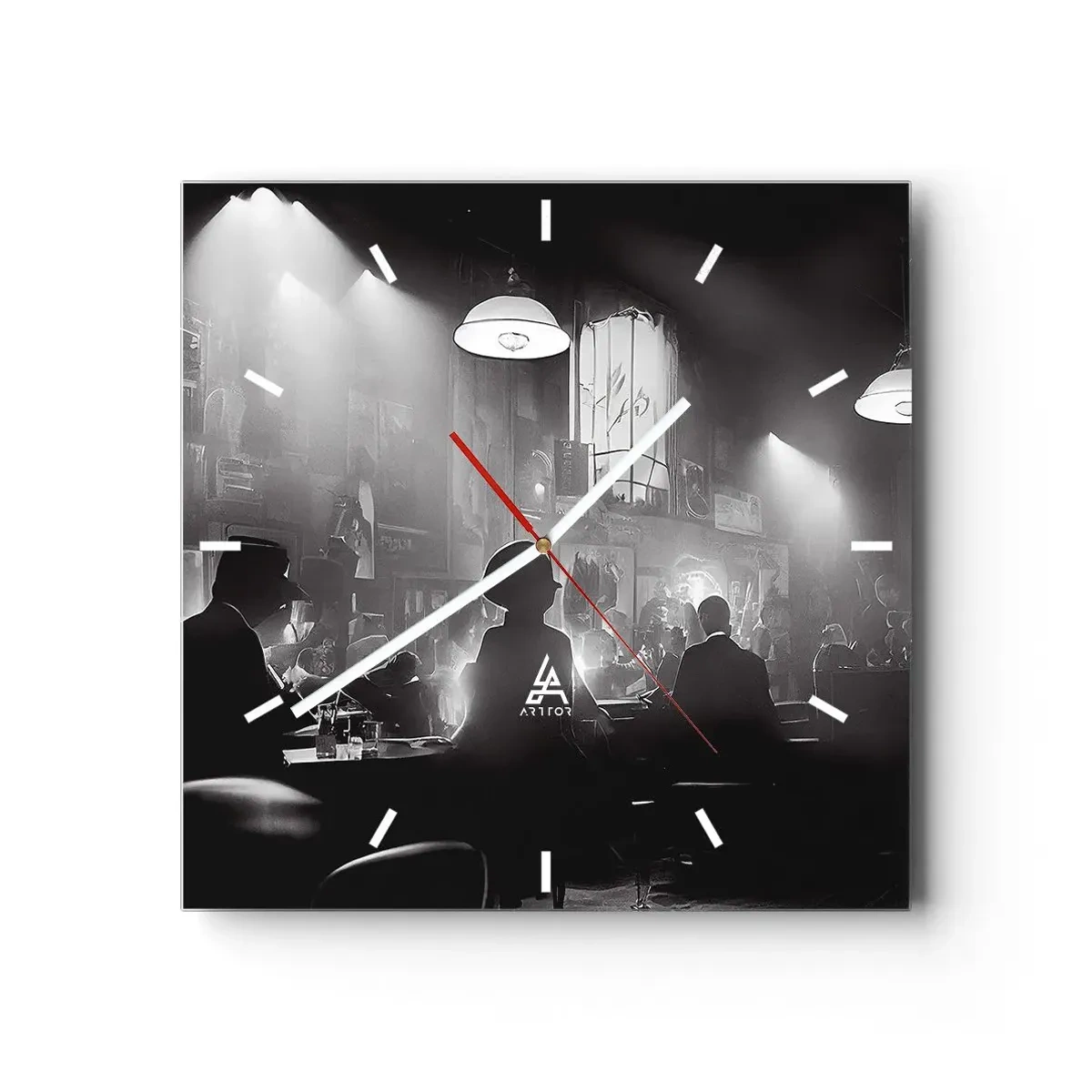 Wanduhr - Glasuhr - In Jazz-Atmosphäre - 40x40 cm