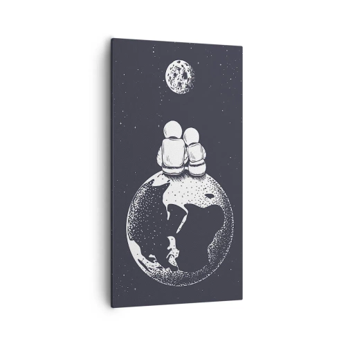 Bild auf Leinwand - Leinwandbild - Kosmische Liebesgeschichte - 55x100 cm