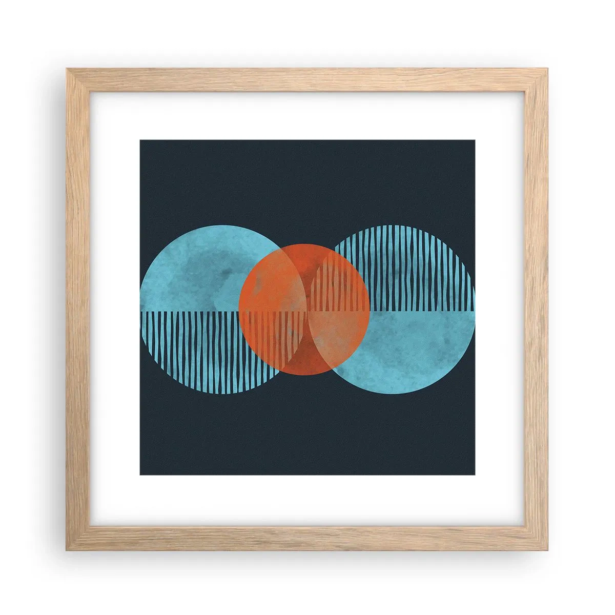 Poster in einem Rahmen aus heller Eiche - Symmetrische Komposition - 30x30 cm