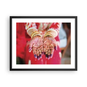 Poster in einem schwarzem Rahmen - Bereit, das Glück zu fangen? - 50x40 cm