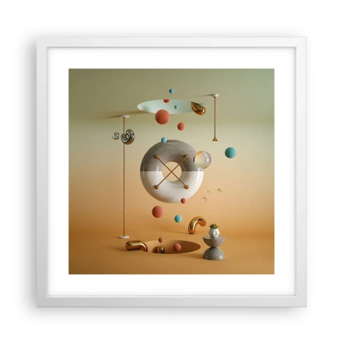 Poster in einem weißen Rahmen - Alles kann passieren - 40x40 cm