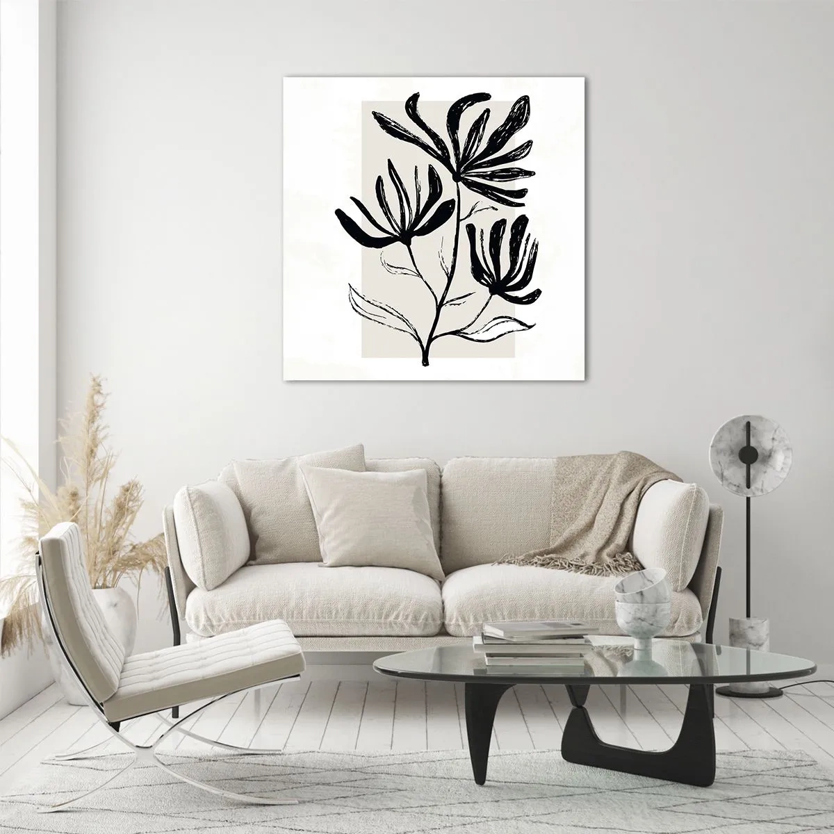 Glasbild - Bild auf glas - Skizze für das Herbarium - 30x30 cm