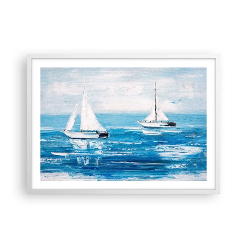 Poster in einem weißen Rahmen - Mit Freund an der Seite - 70x50 cm