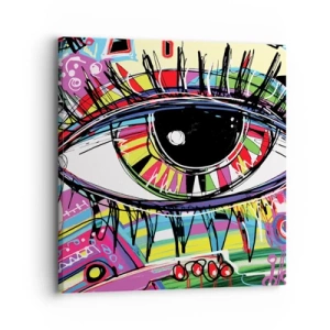 Bild auf Leinwand - Leinwandbild - Buntes Auge - bunte Seele - 30x30 cm
