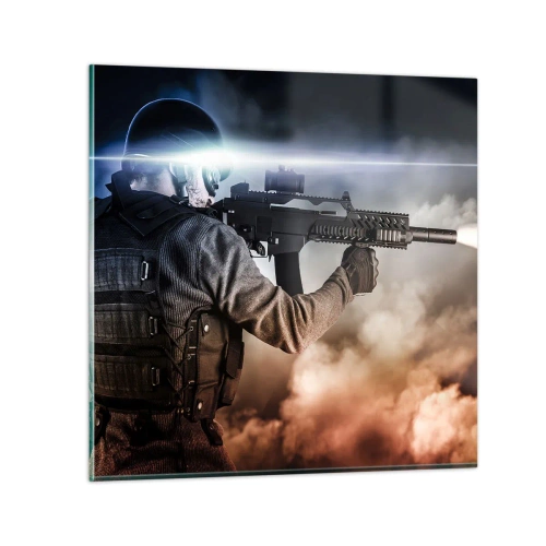 Glasbild - Bild auf glas - Nur ein Held - 30x30 cm