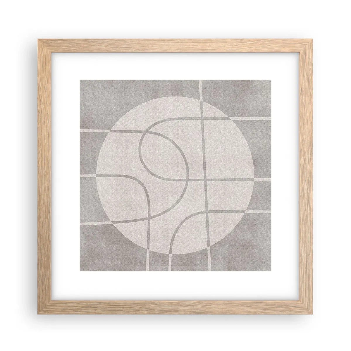 Poster in einem Rahmen aus heller Eiche - Kreisförmig und geradeaus - 30x30 cm