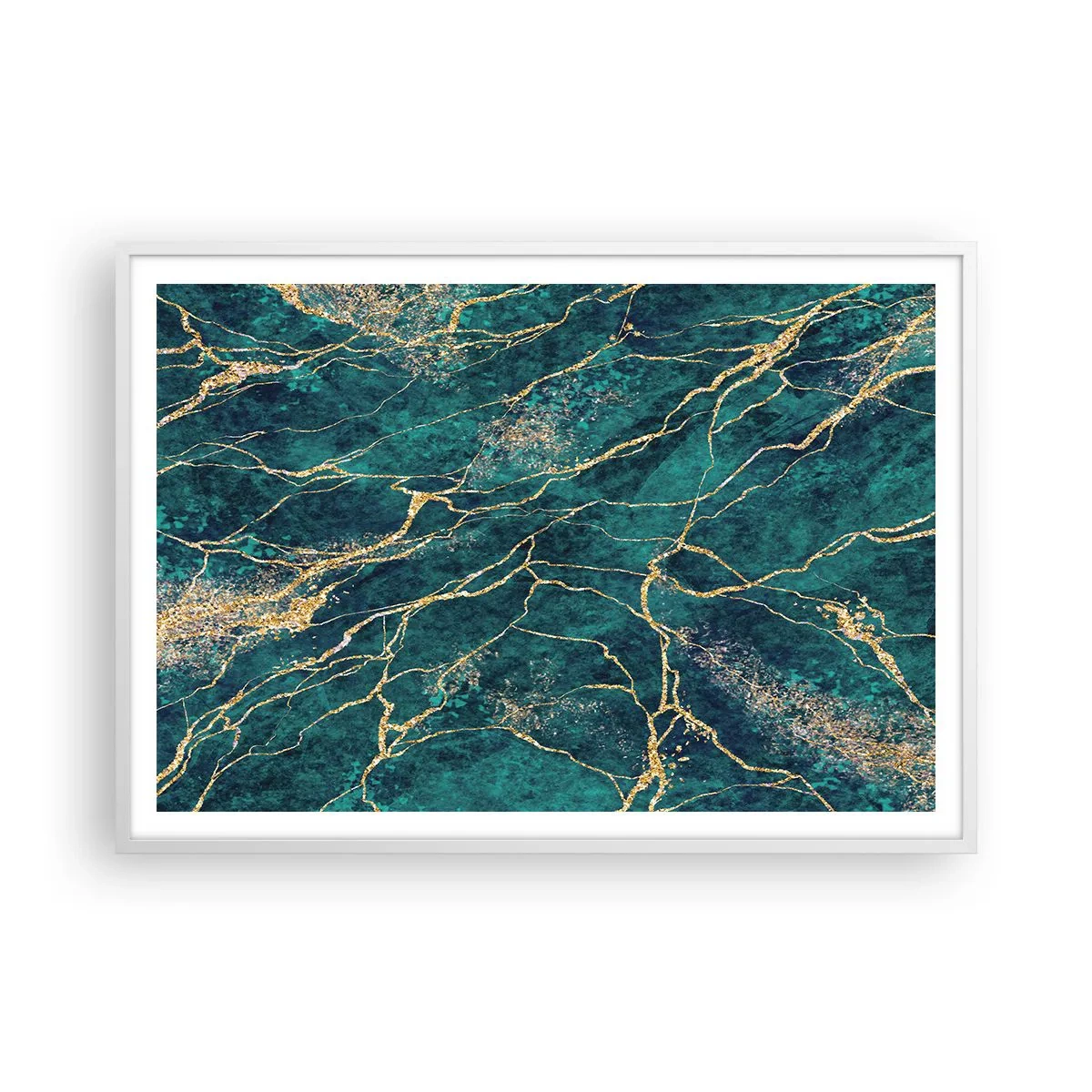 Poster in einem weißen Rahmen - Goldmine - 100x70 cm