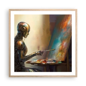 Poster in einem Rahmen aus heller Eiche - Die Kunst der Zukunft - 60x60 cm