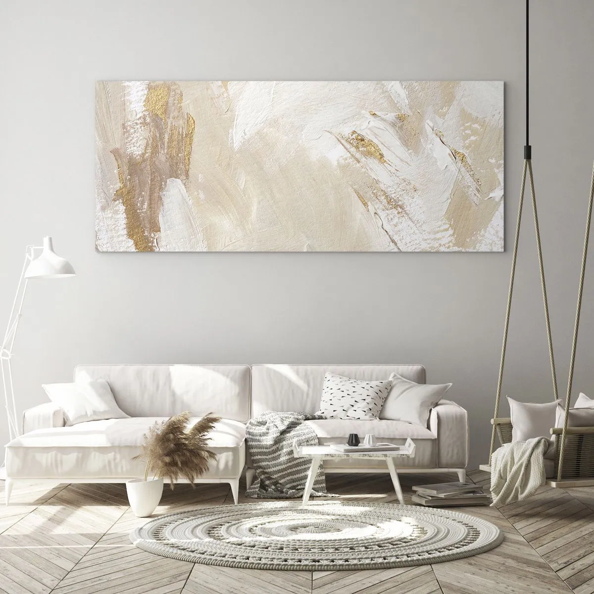 Glasbild - Bild auf glas - Pastellkomposition - 100x40 cm