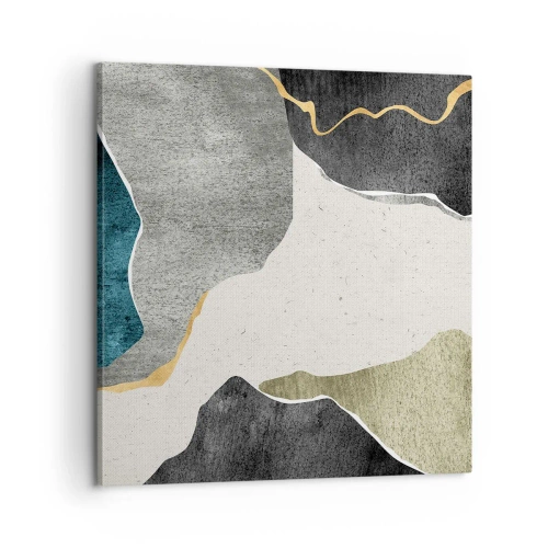 Bild auf Leinwand - Leinwandbild - Mosaikkomposition mit Goldfaden - 60x60 cm