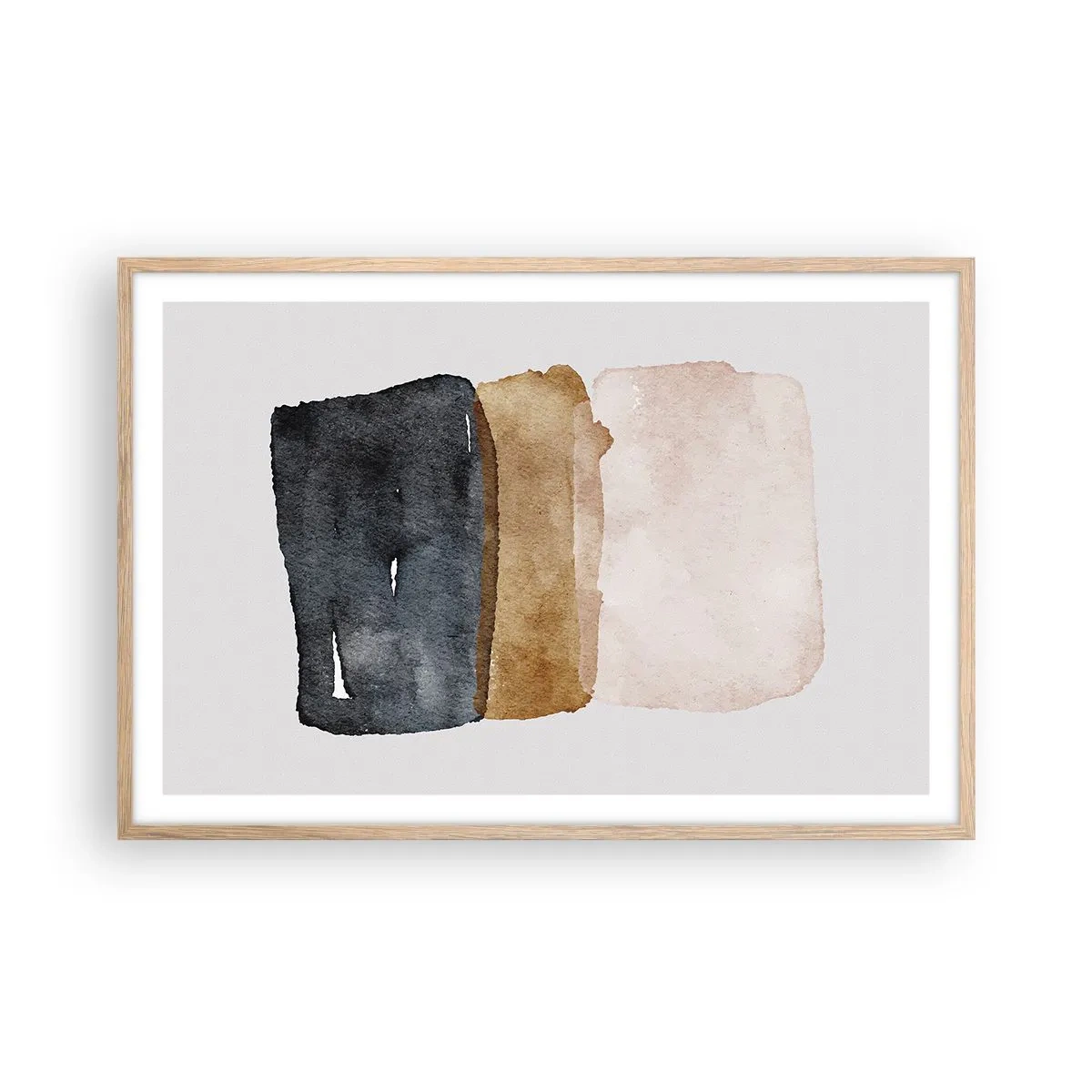 Poster in einem Rahmen aus heller Eiche - Die Komposition der Farben der Erde - 91x61 cm