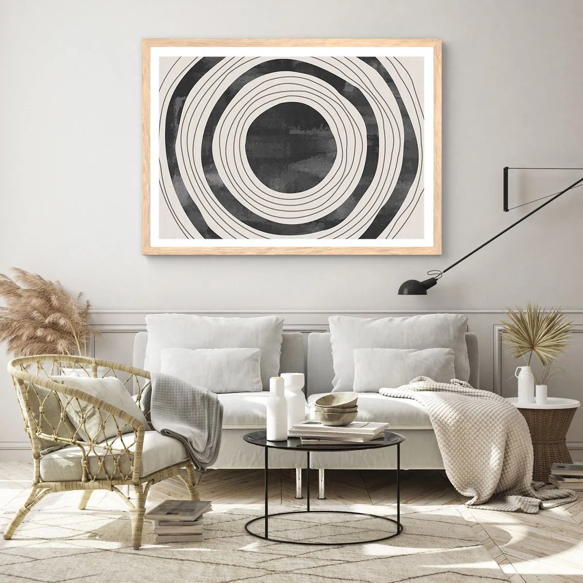 Poster in einem Rahmen aus heller Eiche - Auf den Punkt gebracht - 50x40 cm