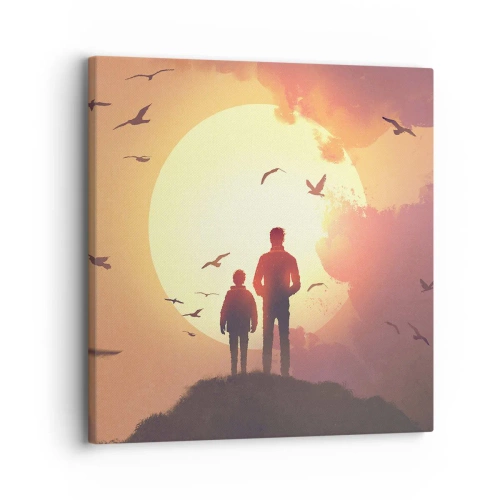 Bild auf Leinwand - Leinwandbild - Von Angesicht zu Angesicht mit der Sonne - 30x30 cm