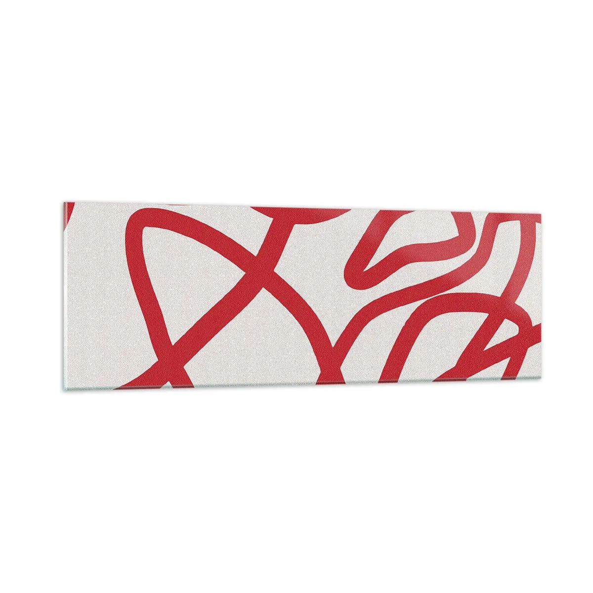 Glasbild - Bild auf glas - Rot auf Weiß - 90x30 cm