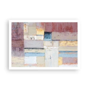 Poster - Geometrische Komposition in Pastellfarben - 100x70cm - Ruhe der Geometrie - Moderne Wanddekoration für Wohnzimmer und Schlafzimmer ARTTOR