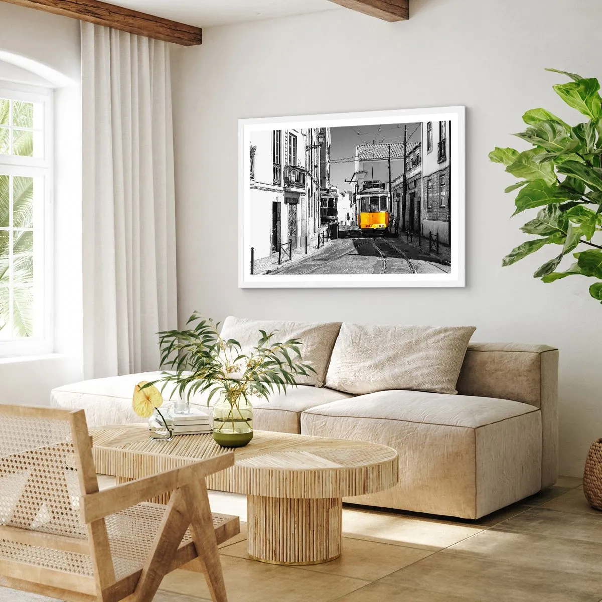 Poster in einem weißen Rahmen - Der Geist von Lissabon - 70x50 cm