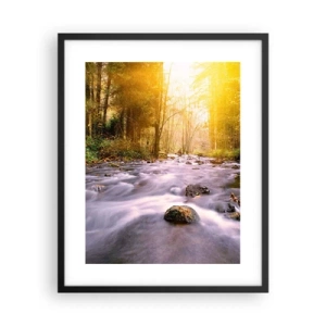 Poster in einem schwarzem Rahmen - Malachit im Silber- und Goldrahmen - 40x50 cm