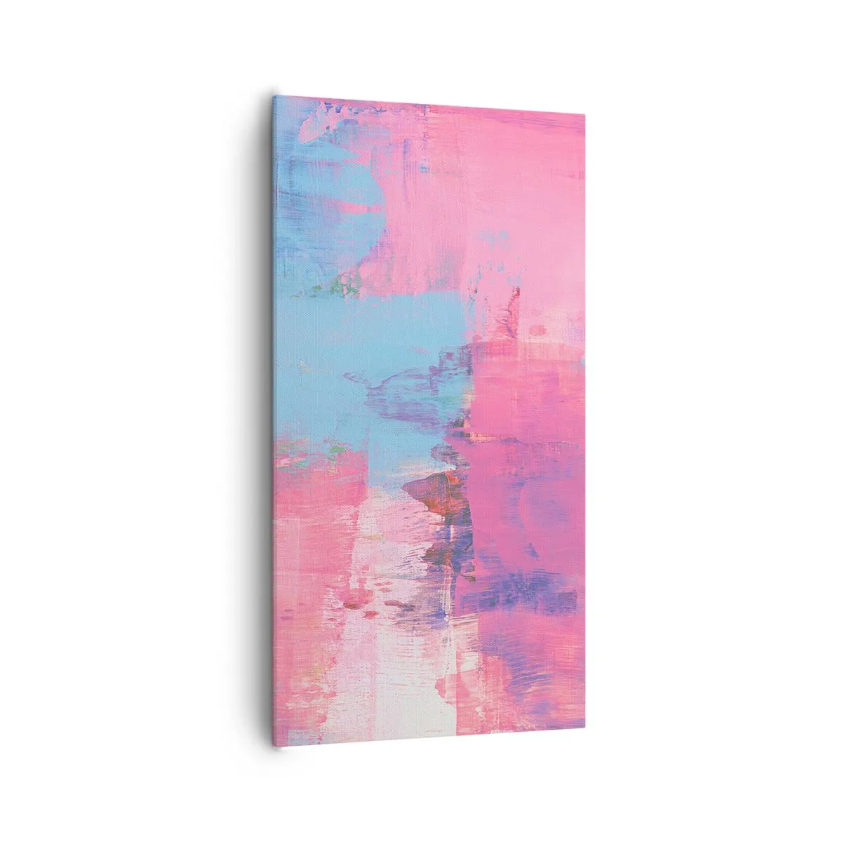 Bild auf Leinwand - Leinwandbild - Rosa, Blau und eine Prise Licht - 65x120 cm