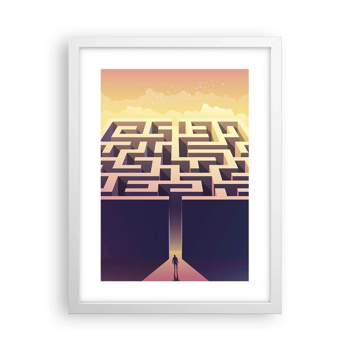 Poster in einem weißen Rahmen - Entscheidungszeit - 30x40 cm